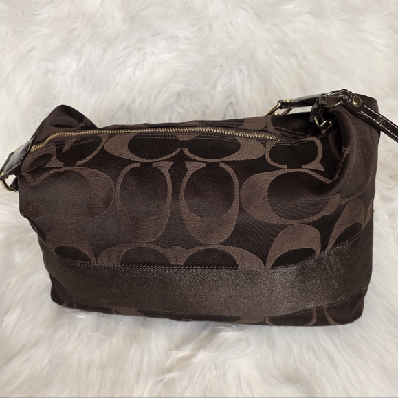 Coach EST. 1941 Signature Large CC Chocolate Brown Shoulder Bag EUC - Picture 3 of 13